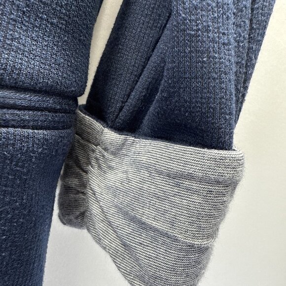 Skies Are Blue Asa Women's Blazer Sz S Blue Textured Knit Cuffed 3/4 Open Front - Picture 5 of 10